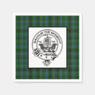 Clan Duncan Crest Badge and Tartan Napkin