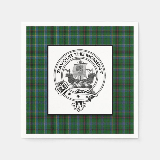 Clan Duncan Crest Badge and Tartan Napkin (Front)