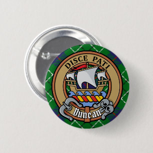 Clan Duncan Crest over Tartan 2 Inch Round Button
