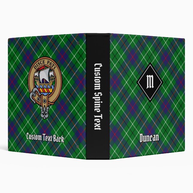 Clan Duncan Crest over Tartan Binder (Background)