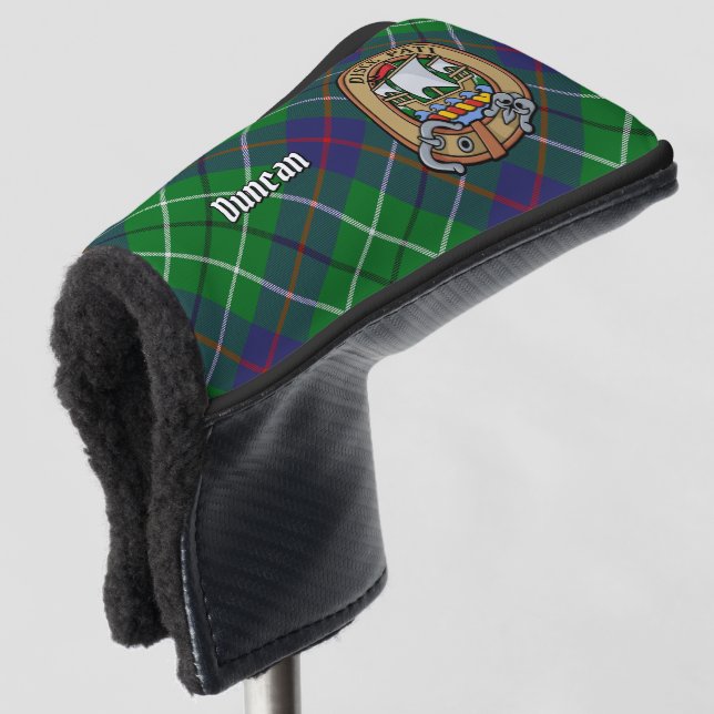 Clan Duncan Crest over Tartan Golf Head Cover (3/4 Front)