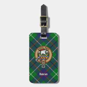 Clan Duncan Crest over Tartan Luggage Tag