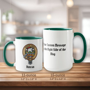 Clan Duncan Crest over Tartan Mug