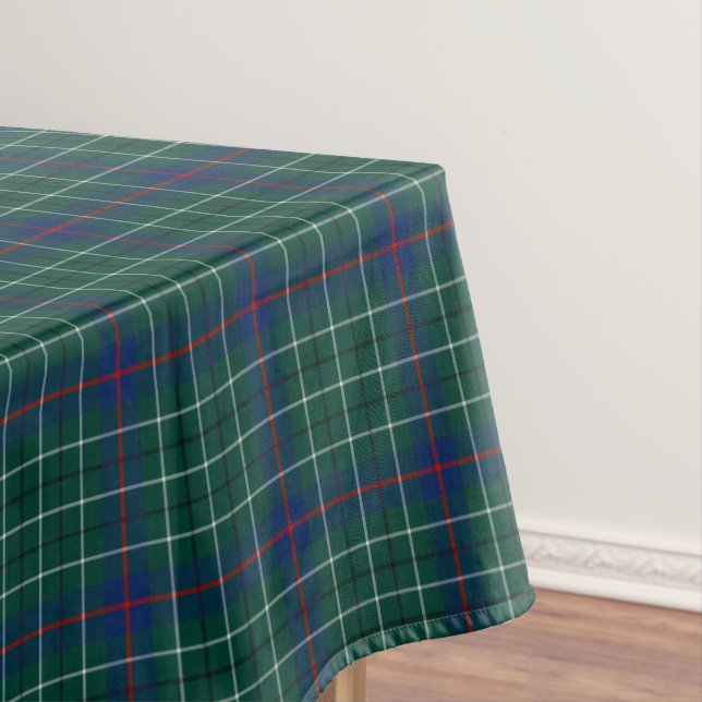 Clan Duncan Green and Blue Scottish Tartan Tablecloth (In Situ)