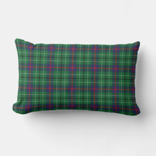 Clan Duncan Plaid Green Check Tartan Lumbar Pillow