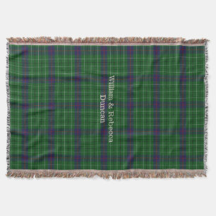 Clan Duncan Tartan Plaid Custom Throw Blanket