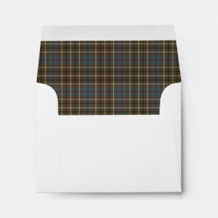 Clan Duncan Weathered Tartan Brown and Grey Plaid Envelope