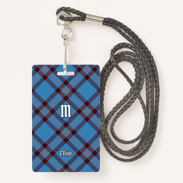Clan Elliot Ancien Badge Tartan (Devant avec lanière)