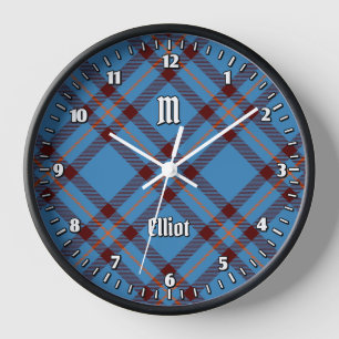 Clan Elliot Ancient Tartan Large Clock