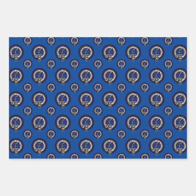 Clan Elliot Badge, Border Reiver Holiday, Scottish Wrapping Paper Sheet (Front)