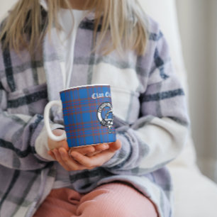 Clan Elliot Crest Badge & Tartan   Coffee Mug