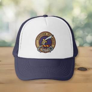 Clan Elliot Crest over Modern Tartan Trucker Hat