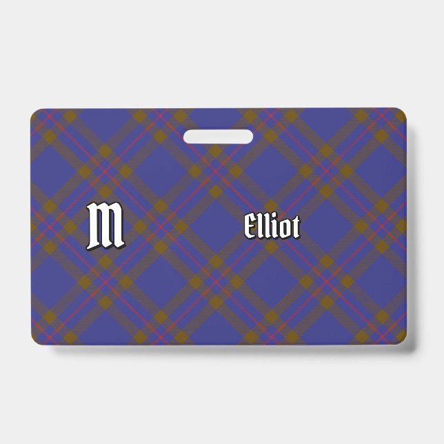 Clan Elliot Modern Tartan Badge (Front)