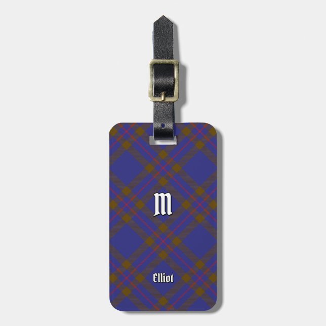 Clan Elliot Modern Tartan Luggage Tag (Front Vertical)