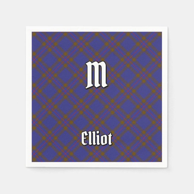 Clan Elliot Modern Tartan Napkins (Front)