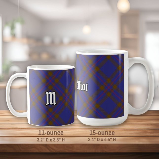 Clan Elliot Tartan Moderne Mug Café (Créateur téléchargé)
