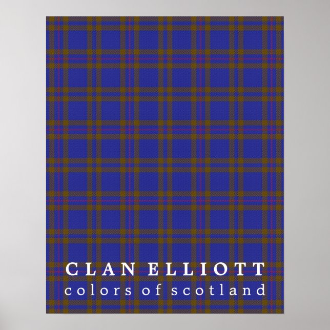 Clan Elliott Colours of Scotland Tartan Poster (Front)