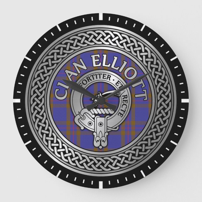 Clan ELLioTT Crest & Tartan Knot Grande horloge (Recto)