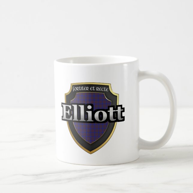 Clan Elliott Scottish Dynasty Tartan Mugs Cups (Right)