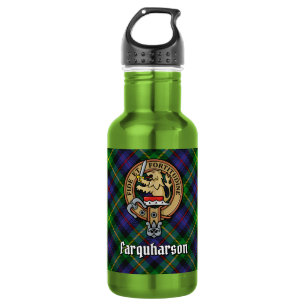 Clan Farquharson Crest over Tartan 532 Ml Water Bottle