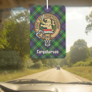 Clan Farquharson Crest over Tartan Air Freshener