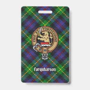 Clan Farquharson Crest over Tartan Badge
