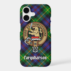 Clan Farquharson Crest over Tartan iPhone Case