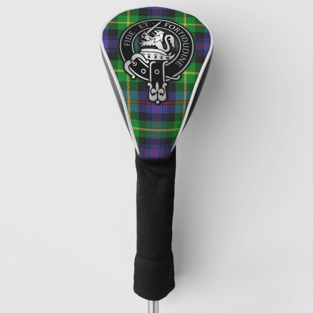 Clan Farquharson Crest & Tartan Golf Head Cover (Front)