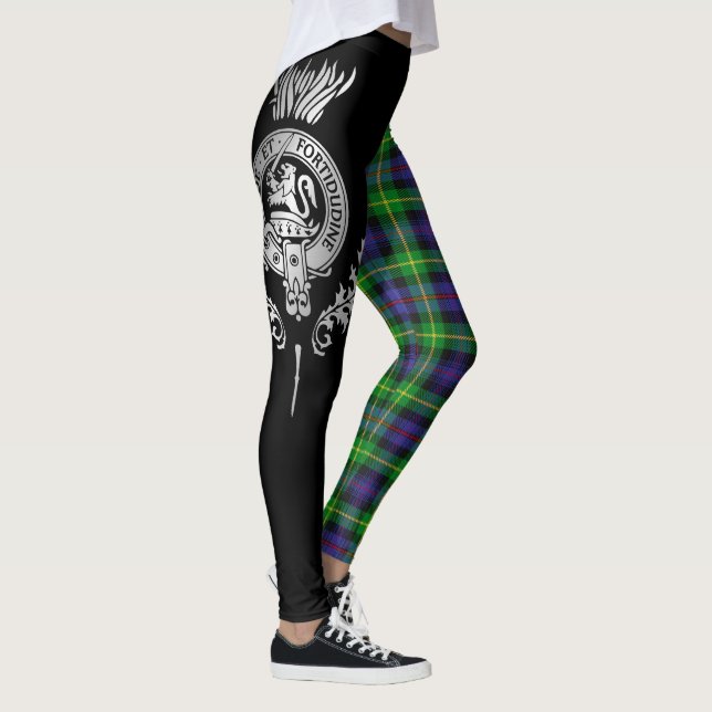 Clan Farquharson Crest & Tartan Leggings (Right)