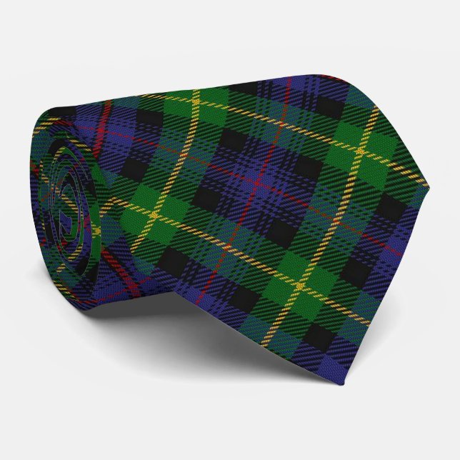 Clan Farquharson Letter F Monogram Tartan Tie (Rolled)