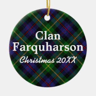 Clan Farquharson Scottish Tartan Ceramic Ornament