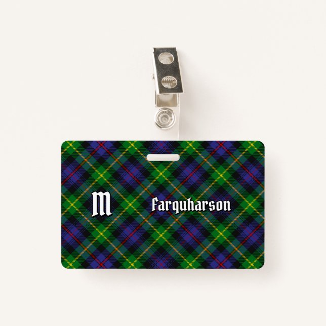 Clan Farquharson Tartan Badge (Front with Clip)