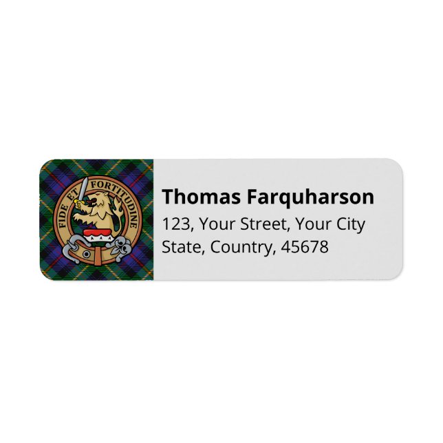 Clan Farquharson Tartan Label (Front)