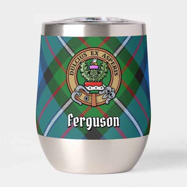 Clan Ferguson Crest over Tartan (Front)