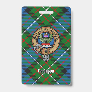 Clan Ferguson Crest over Tartan Badge