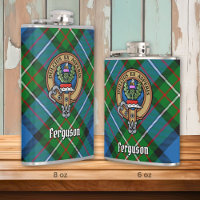 Clan Ferguson Crest over Tartan