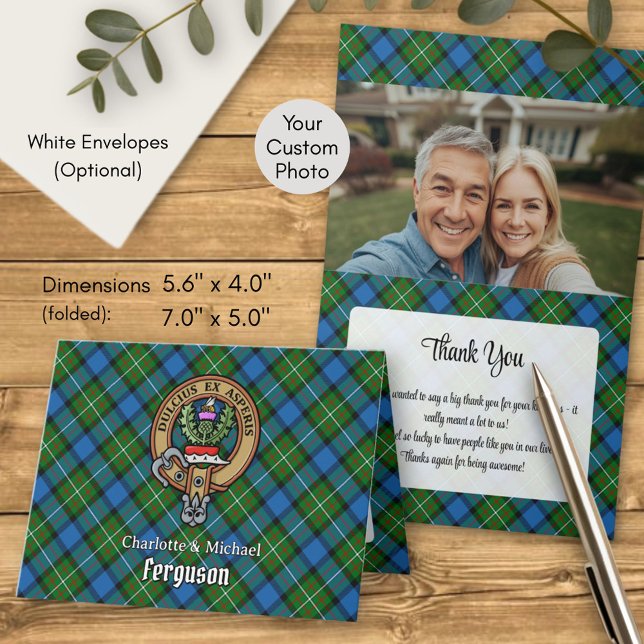 Clan Ferguson Crest over Tartan Invitation (Creator Uploaded)
