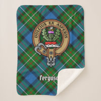 Clan Ferguson Crest over Tartan