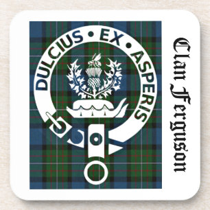Clan Ferguson Crest Tartan Coaster