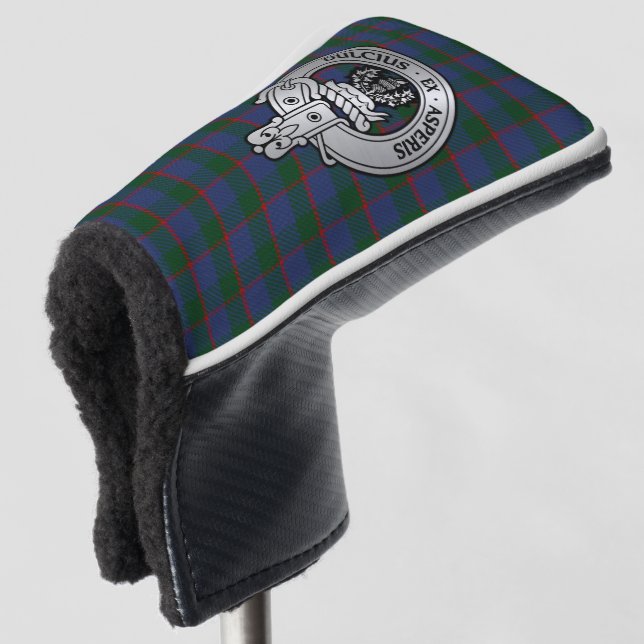 Clan Ferguson Crest & Tartan Golf Head Cover (3/4 Front)
