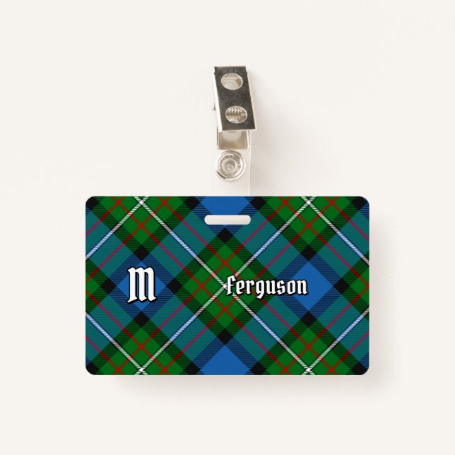 Clan Ferguson Tartan Badge (Front with Clip)