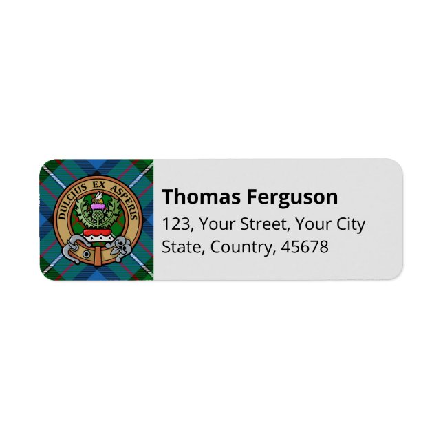 Clan Ferguson Tartan Étiquette (Devant)