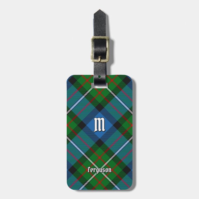 Clan Ferguson Tartan Luggage Tag (Front Vertical)