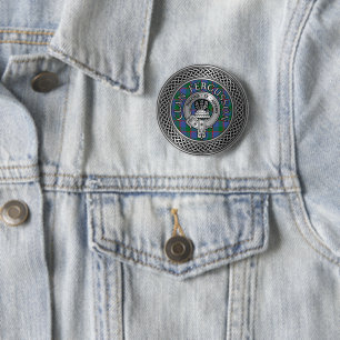 Clan Fergusson Crest & Tartan Knot 2 Inch Round Button