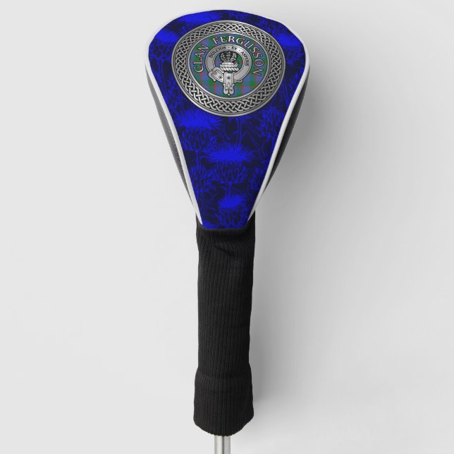 Clan Fergusson Crest & Tartan Knot Golf Head Cover (Front)