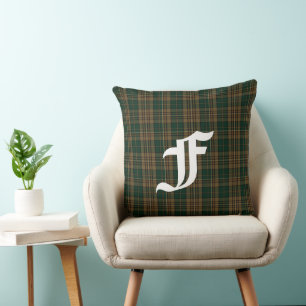 Clan Fitzsimmons Tartan Plaid Monogram  Throw Pillow