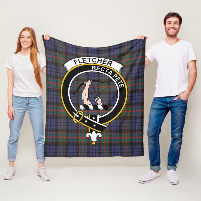 Clan Fletcher Of Dunans Tartan Plaid Fleece Blanket (In Situ)