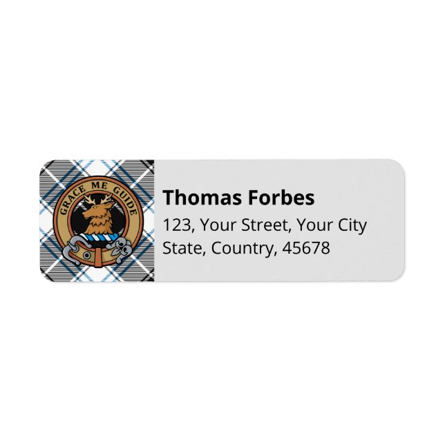 Clan Forbes Crest over Dress Tartan (Front)