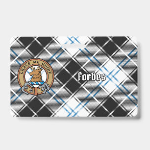 Clan Forbes Crest over Dress Tartan Badge