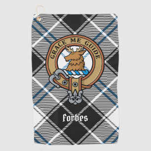 Clan Forbes Crest over Dress Tartan Golf Towel